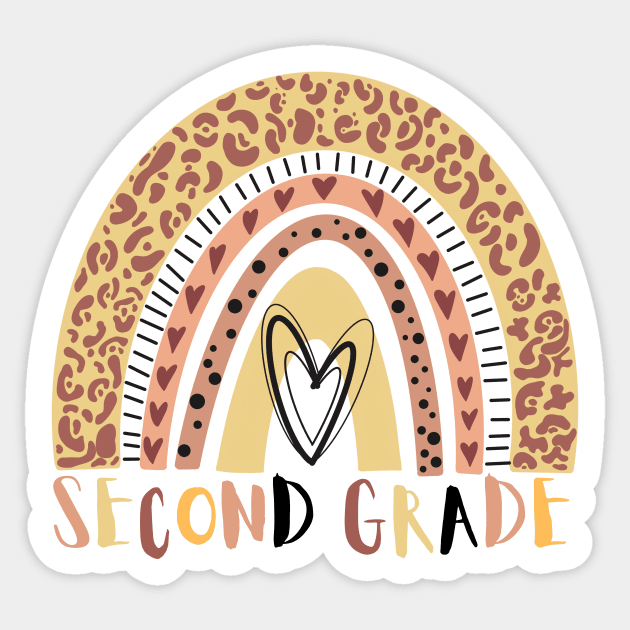 Second Grade Leopard Pint Rainbow Sticker by The WYLD Tribe